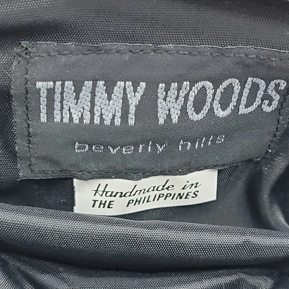 Timmy Woods Beverly Hills Handcrafted Clutch Bag Black Tassel Strap Acacia Wood